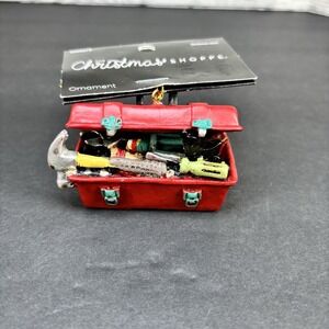 The‎ Christmas Shoppe Red Toolbox Christmas Ornament 2024 Tool Decor HammerNWT
